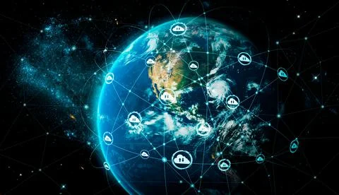 Cloud computing technology and online data storage in innovative perception Foto stock