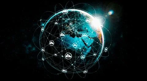 Cloud computing technology and online data storage in innovative perception Foto stock