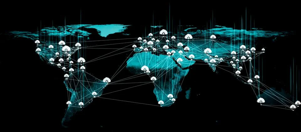 Cloud computing technology and online data storage in innovative perception 스톡 사진