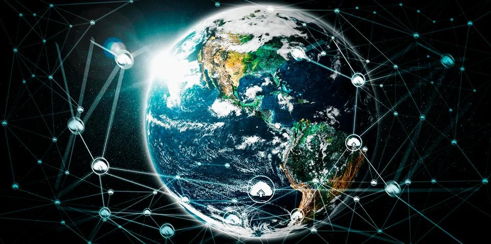 Cloud computing technology and online data storage in innovative perception Foto stock