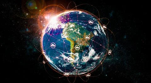 Cloud computing technology and online data storage in innovative perception 스톡 사진