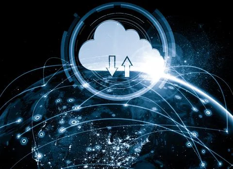 Cloud computing technology and online data storage in innovative perception 스톡 사진