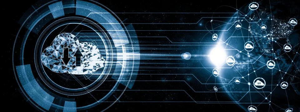 Cloud computing technology and online data storage in innovative perception 스톡 사진