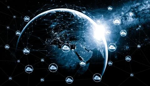 Cloud computing technology and online data storage in innovative perception Stock Photos