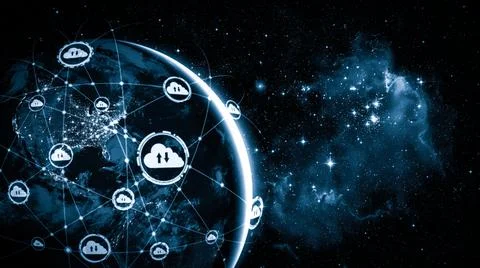 Cloud computing technology and online data storage in innovative perception Foto stock