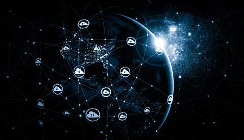 Cloud computing technology and online data storage in innovative perception Foto stock