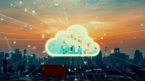 Cloud computing technology and online data storage for alteration data sharing Foto stock