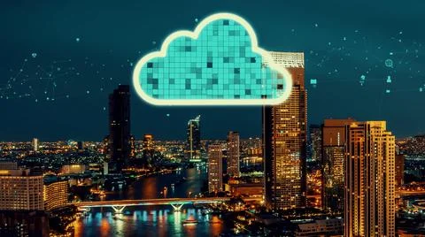 Cloud computing technology and online data storage for alteration data sharing Foto stock