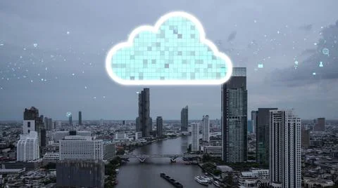 Cloud computing technology and online data storage for alteration data sharing Foto stock