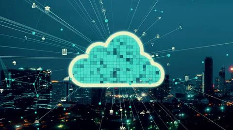 Cloud computing technology and online data storage for alteration data sharing Stock Photos