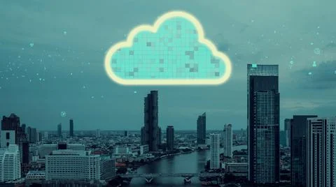 Cloud computing technology and online data storage for alteration data sharing Stock Photos