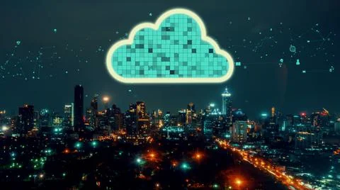 Cloud computing technology and online data storage for alteration data sharing Foto stock