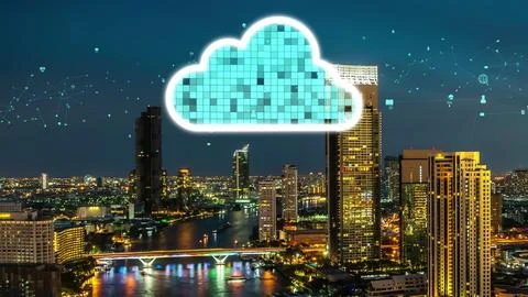 Cloud computing technology and online data storage for alteration data sharing Stock Photos