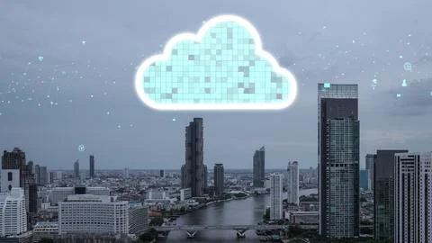 Cloud computing technology and online data storage for alteration data sharing Foto stock