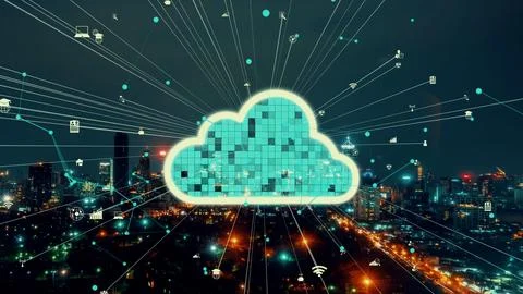 Cloud computing technology and online data storage for alteration data sharing Foto stock