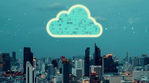 Cloud computing technology and online data storage for alteration data sharing Foto stock