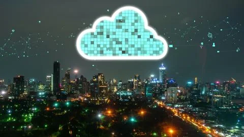 Cloud computing technology and online data storage for alteration data sharing Foto stock