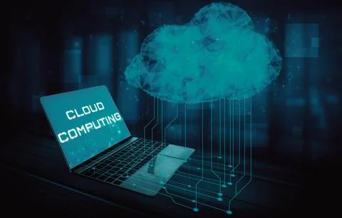 Cloud computing technology and online data storage for business network uds Stock Photos