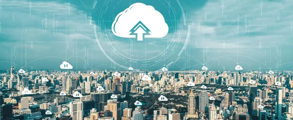 Cloud computing technology and online data storage for business network uds 写真素材