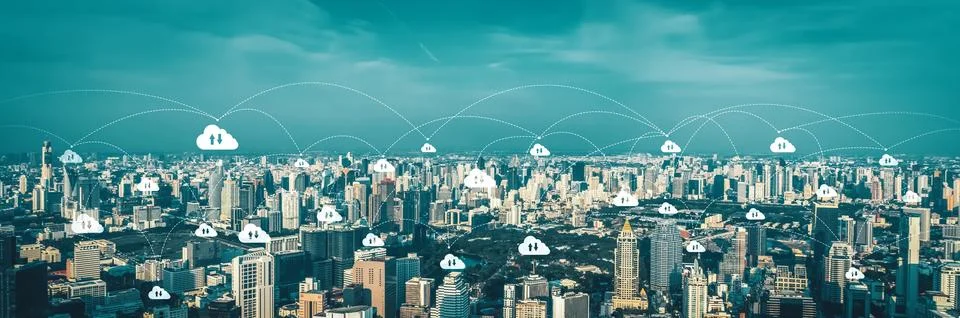 Cloud computing technology and online data storage for business network uds Stock Photos