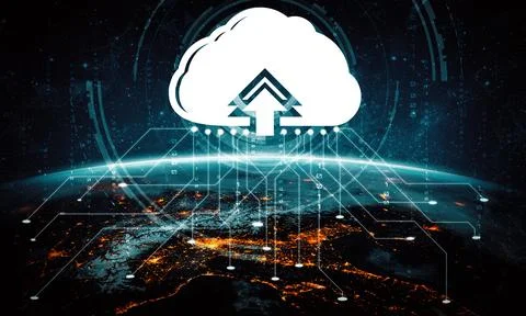 Cloud computing technology and online data storage for business network uds Foto stock