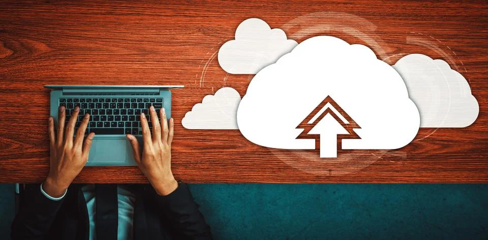 Cloud computing technology and online data storage for business network uds Stock Photos