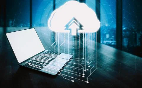 Cloud computing technology and online data storage for business network uds Foto stock