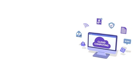 Cloud Computing Technology Animation With Copy Space. Stock Footage 293283988