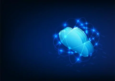 Cloud computing technology background with circuit lines around it, represe.. Stockillustratie