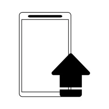 Cloud computing technology black and white Stock Illustration