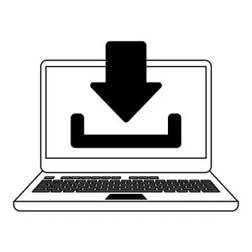 Cloud computing technology black and white 스톡 일러스트