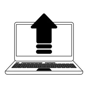 Cloud computing technology black and white 스톡 일러스트