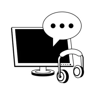 Cloud computing technology in black and white Illustrazione stock