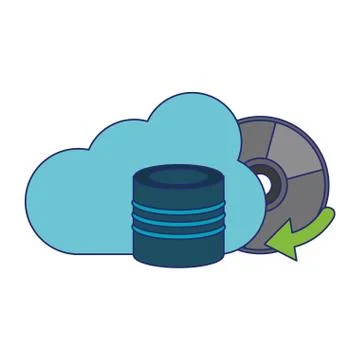 Cloud computing technology blue lines Stock Illustration