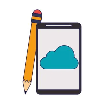 Cloud computing technology blue lines Stock Illustration