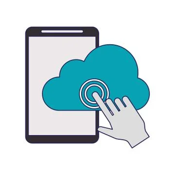 Cloud computing technology blue lines Illustrazione stock