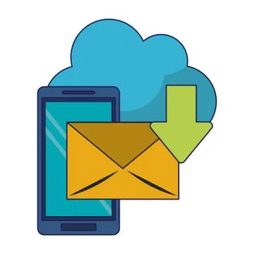 Cloud computing technology blue lines Stock Illustration