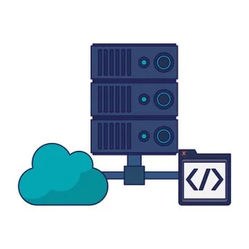 Cloud computing technology blue lines 库存插图