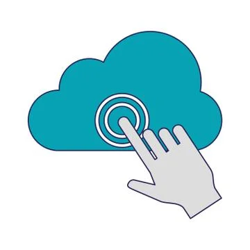 Cloud computing technology blue lines 스톡 일러스트