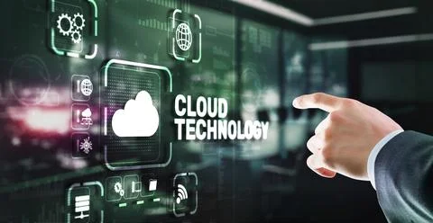 Cloud computing technology business network concept Stock Photos