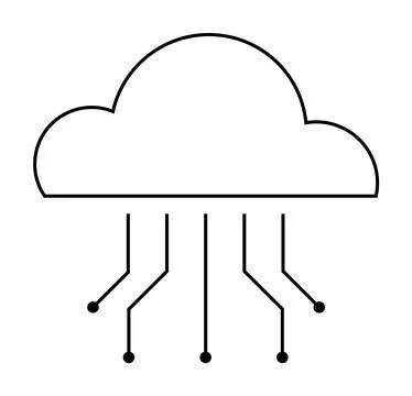 Cloud Computing Technology with Circuit Connections Representation Illustrazione stock