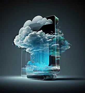 Cloud Computing Technology Concept. AI Generated Illustration. 스톡 일러스트