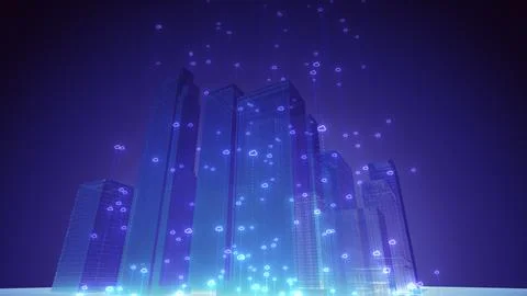 Cloud computing technology concept and smart city Ilustración de archivo