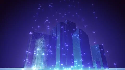 Cloud computing technology concept and smart city イラスト素材