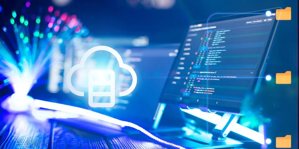 Cloud computing technology concept. Cloud computing concept and serv data s.. Stock-Fotos