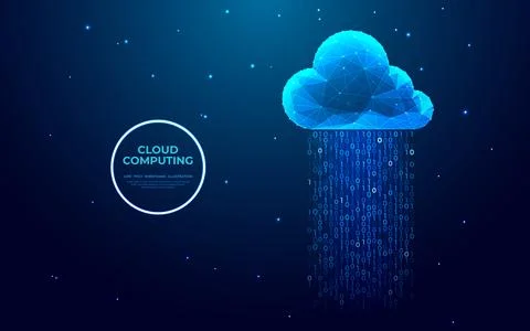 Cloud computing technology concept. Digital cloud and binary code Stock Illustration