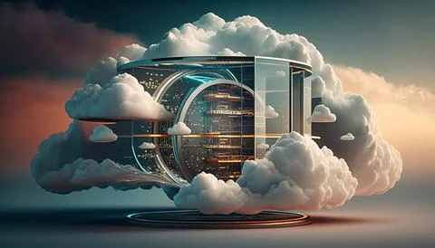 Cloud computing technology concept. Futuristic illustration イラスト素材