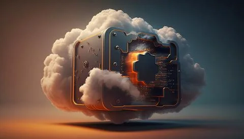 Cloud computing technology concept. Futuristic illustration Stock Illustration