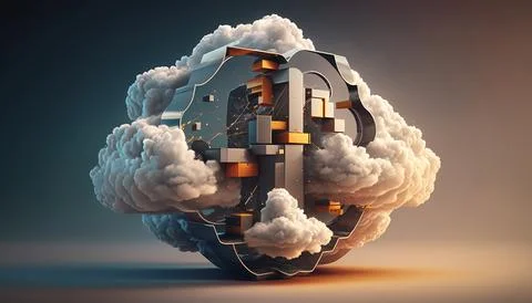 Cloud computing technology concept. Futuristic illustration イラスト素材