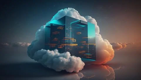 Cloud computing technology concept. Futuristic illustration イラスト素材